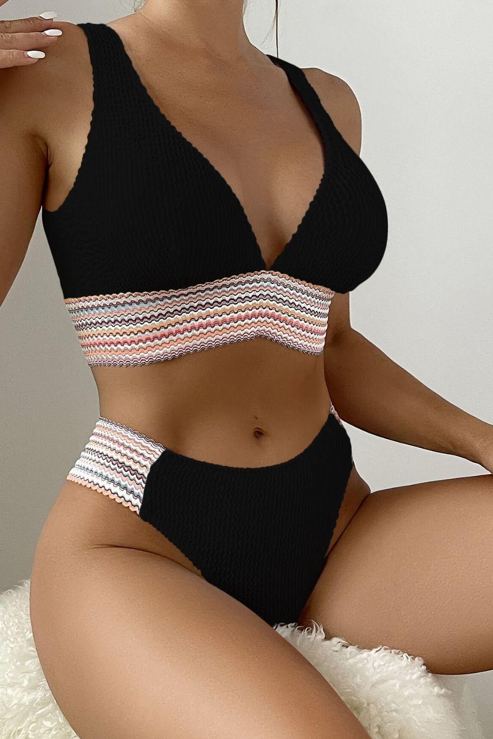 Textured Thick Band High Cut Bikini – BalSata